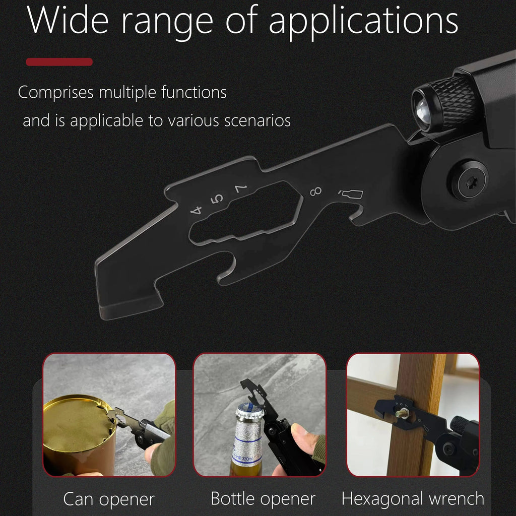 8-in-1 Multifunctional Carabiner Knife Portable EDC Tool Bottle Opener Screwdriver Outdoor Camping Hiking Survival Gear