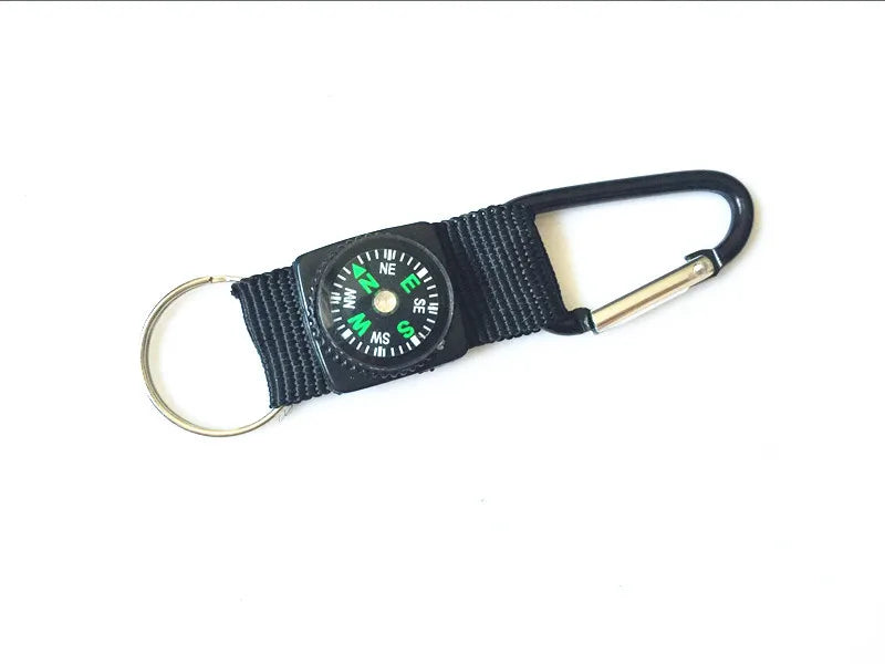 D-ring Carabiner with Compass Survival Compasses Button Design Practical Guider Adventure Tools