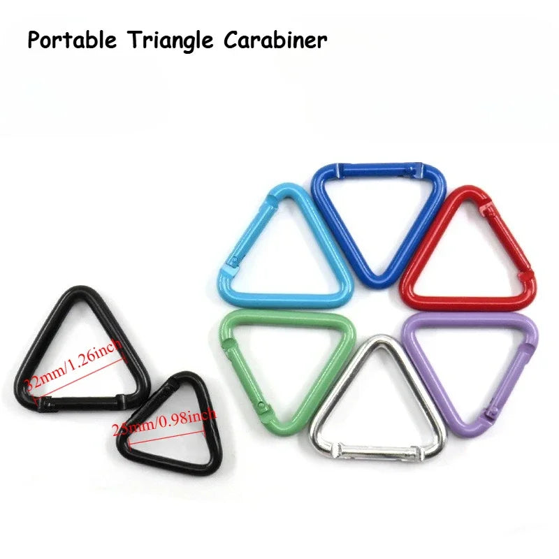 5pcs Camping Triangle Carabiner Portable Triangle Carabiner Ring Lightweight Small Carabiner Clips Fishing Climbing Acessories