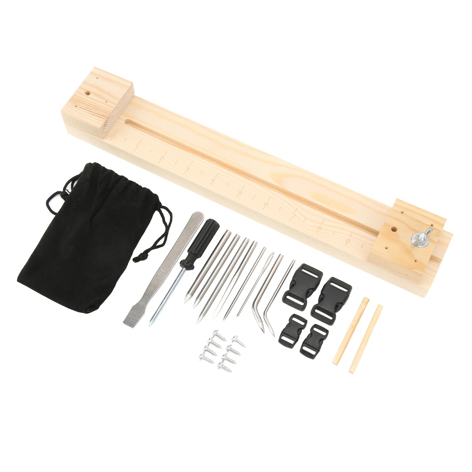 Weaving Wooden Frame Paracord Steel Needle Combination Paracord DIY Bracelet Weaving Tool