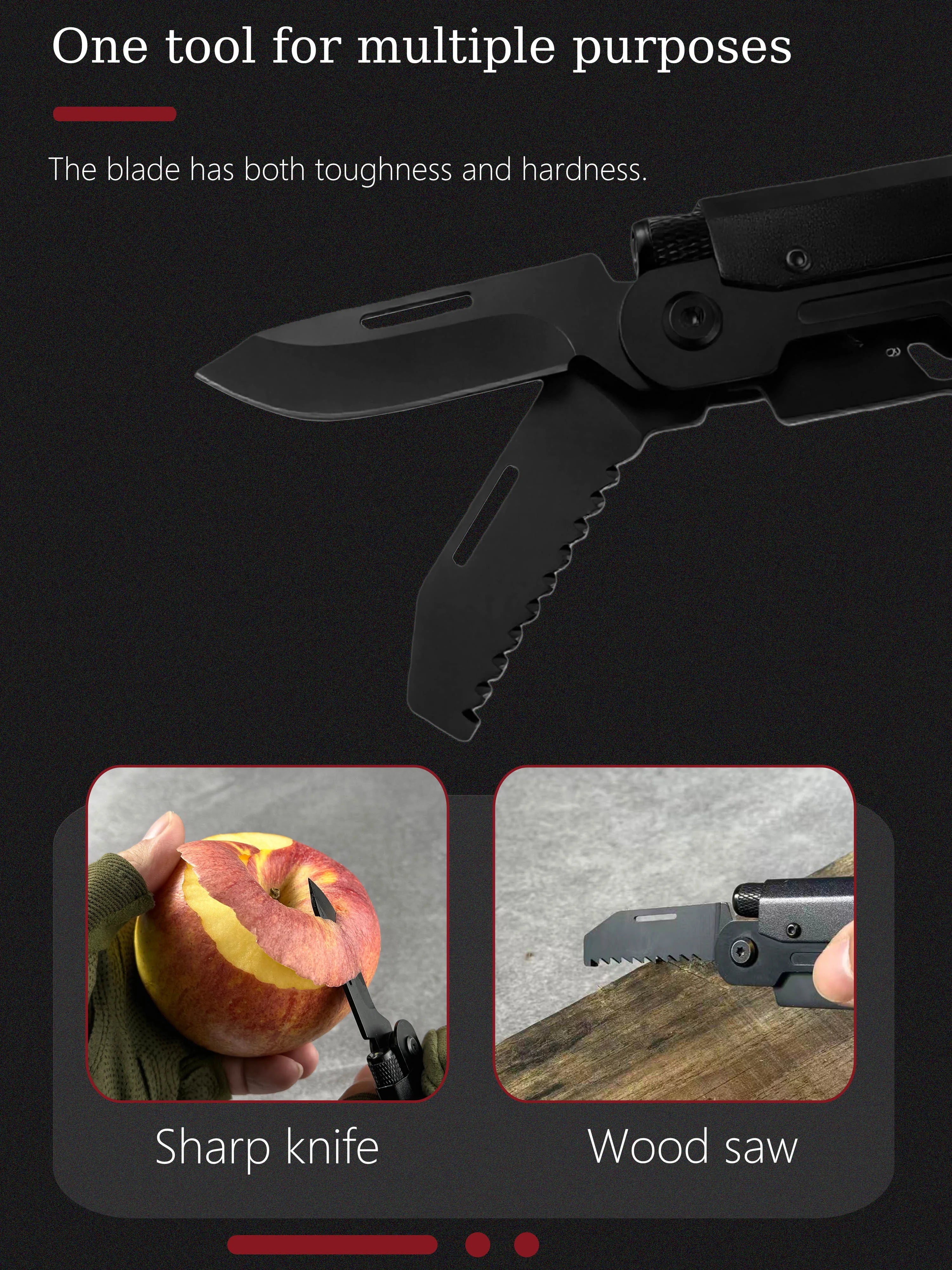 8-in-1 Multifunctional Carabiner Knife Portable EDC Tool Bottle Opener Screwdriver Outdoor Camping Hiking Survival Gear