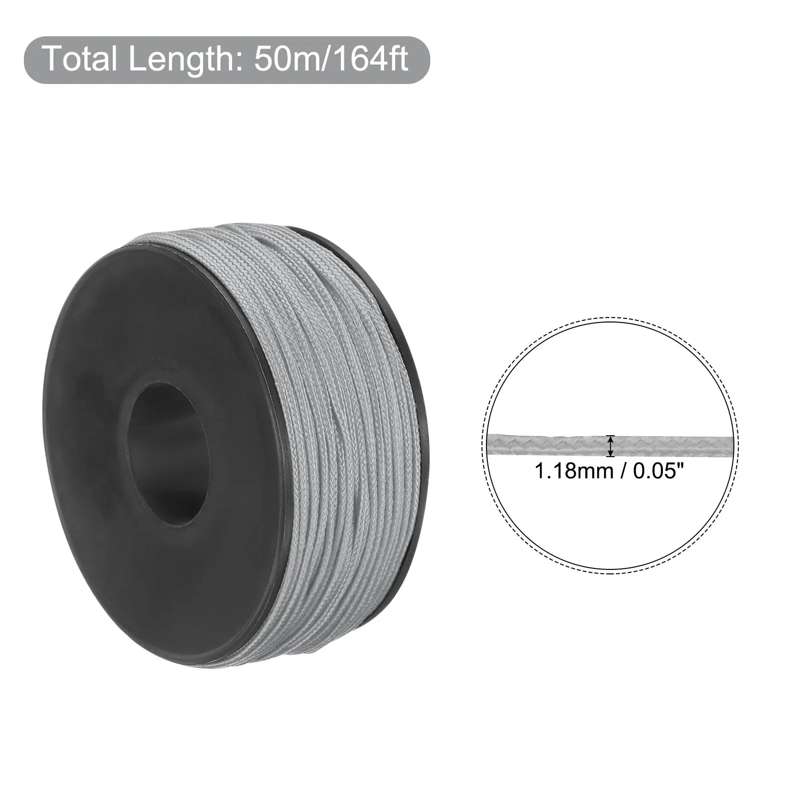 Paracord Micro Cord Rope 100 LB Polyester Braided Cord Spool for Camping Outdoor Jewelry Bracelet 1.18mm x 164 Feet
