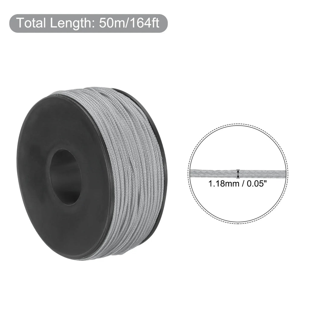 Paracord Micro Cord Rope 100 LB Polyester Braided Cord Spool for Camping Outdoor Jewelry Bracelet 1.18mm x 164 Feet