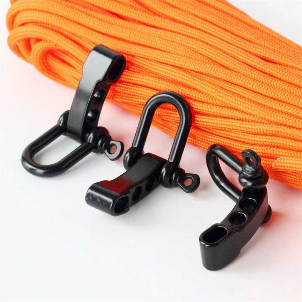 10Pcs Paracord Bracelet Shackle Buckle, Bow Anchor Shackle Clasp D Shackle Clip Adjustable for Survival Bracelet Black