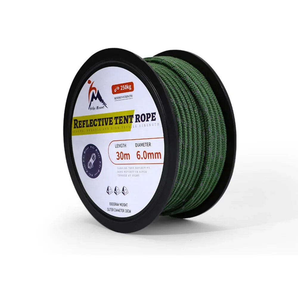 2023 30m Paracord 6mm Paracord 7 Strand Core Outdoor Camping Rope Parachute Cord Lanyard Tent Multifunction Cordave Clothesline