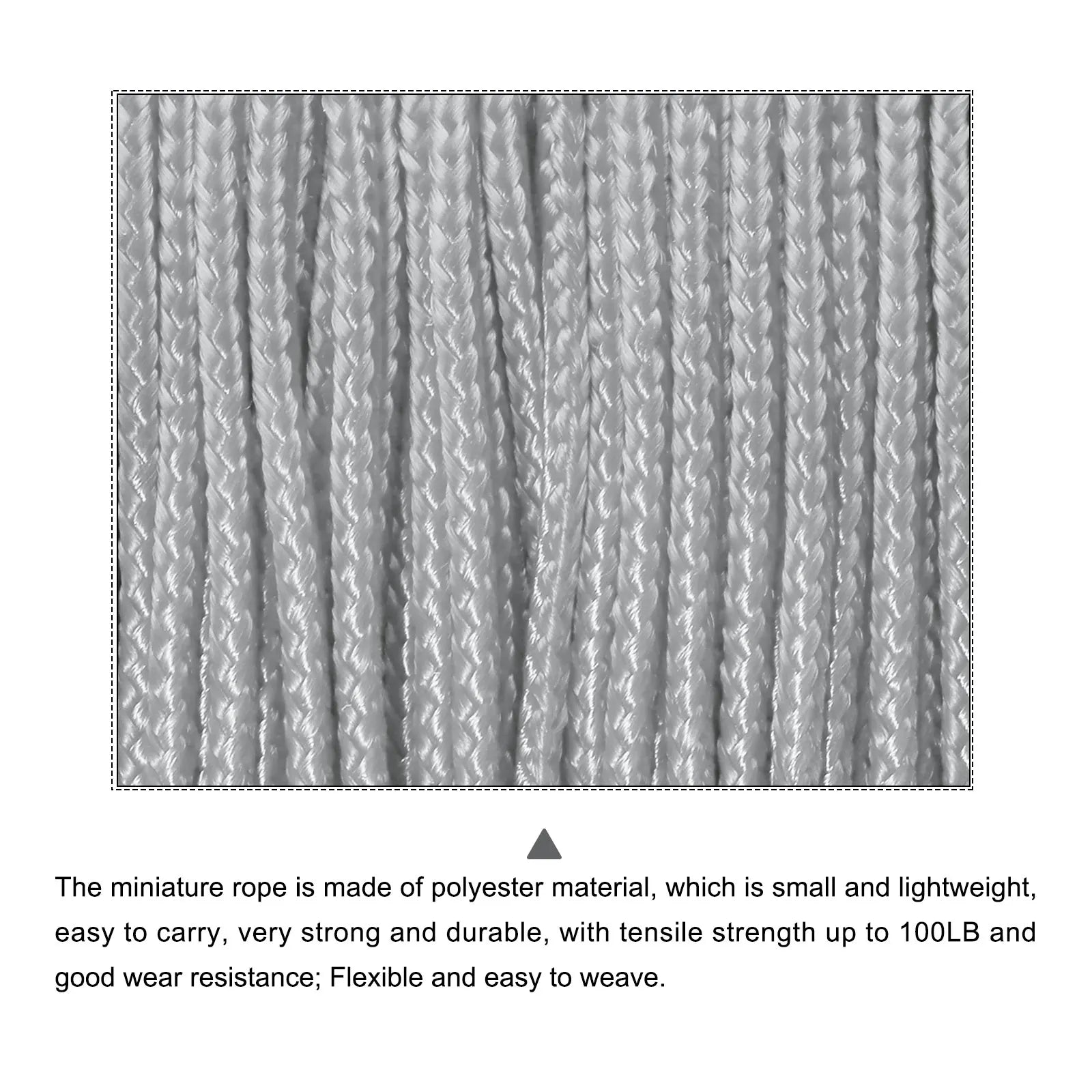 Paracord Micro Cord Rope 100 LB Polyester Braided Cord Spool for Camping Outdoor Jewelry Bracelet 1.18mm x 164 Feet
