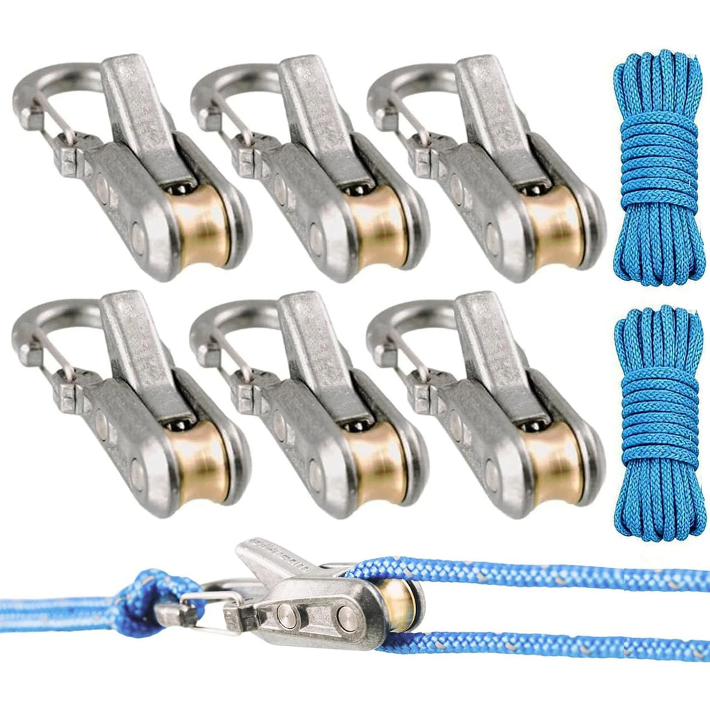 6-Pack Paracord Adjusters,Rope Tightening Tool & Tensioner,Rope with Roller Tensioner Heavy-Duty Tie Down for Camping, Tarps