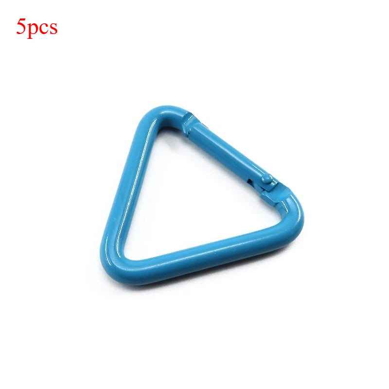 5pcs Camping Triangle Carabiner Portable Triangle Carabiner Ring Lightweight Small Carabiner Clips Fishing Climbing Acessories