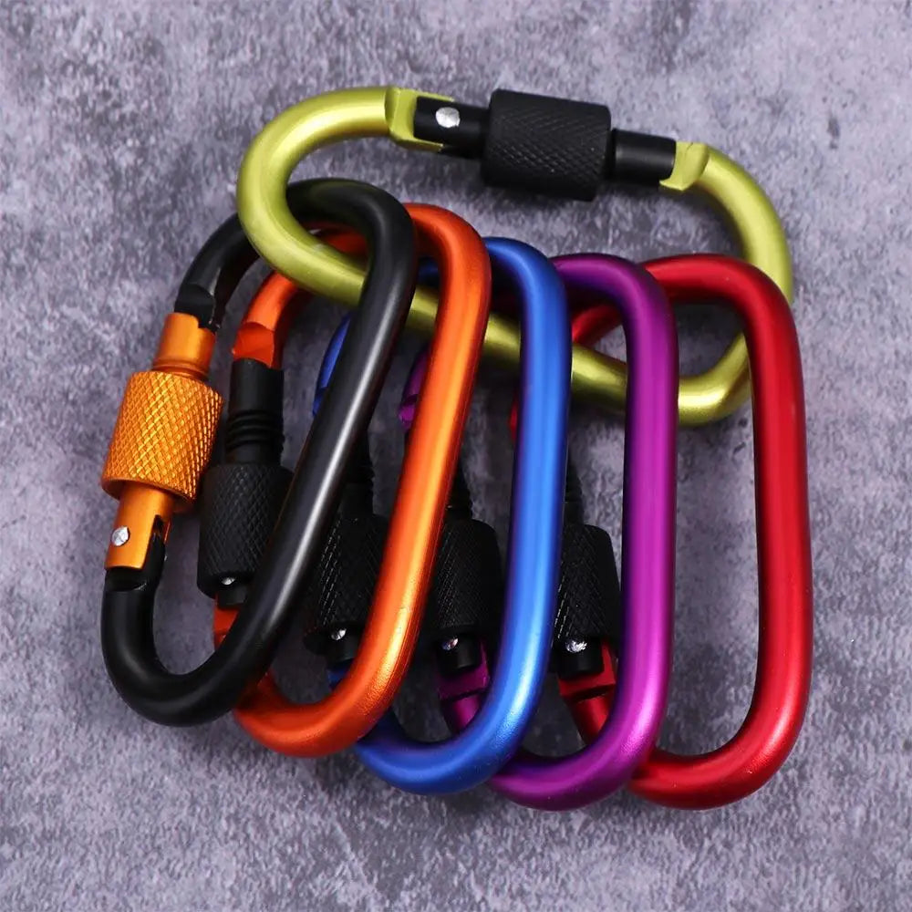 Carabiner D Shape Carabiners Camping Karabiners Keychain Fishing Carbin Buckle Carabiner Clip Tourist Hooks Water Cup Buckle