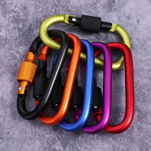 Carabiner D Shape Carabiners Camping Karabiners Keychain Fishing Carbin Buckle Carabiner Clip Tourist Hooks Water Cup Buckle