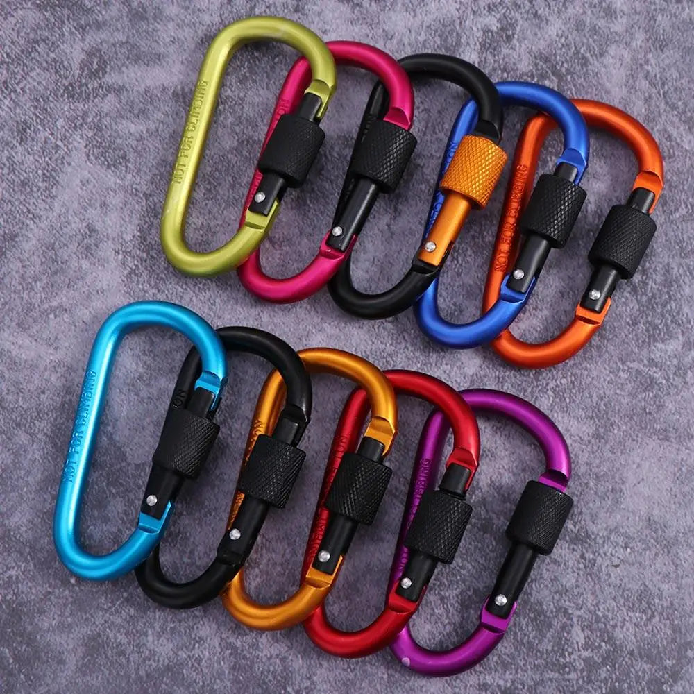 Carabiner D Shape Carabiners Camping Karabiners Keychain Fishing Carbin Buckle Carabiner Clip Tourist Hooks Water Cup Buckle
