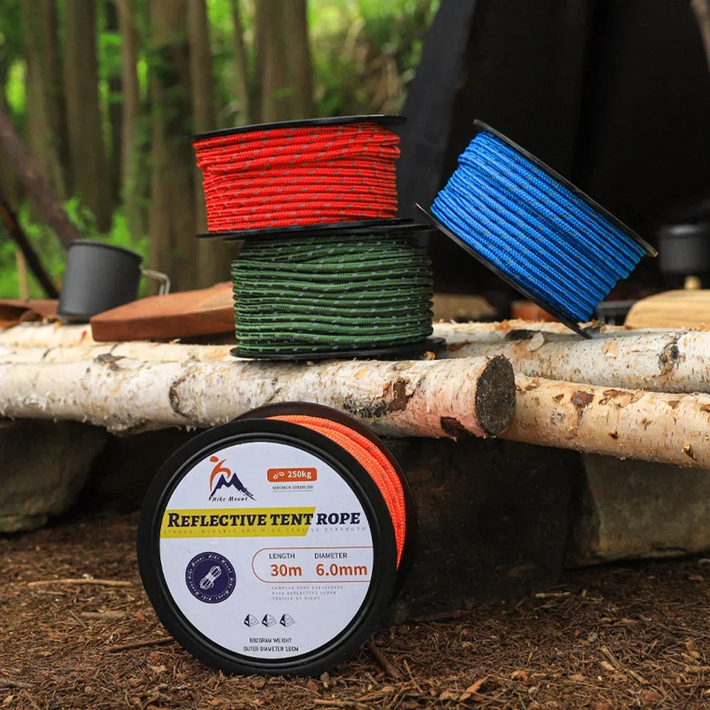 2023 30m Paracord 6mm Paracord 7 Strand Core Outdoor Camping Rope Parachute Cord Lanyard Tent Multifunction Cordave Clothesline