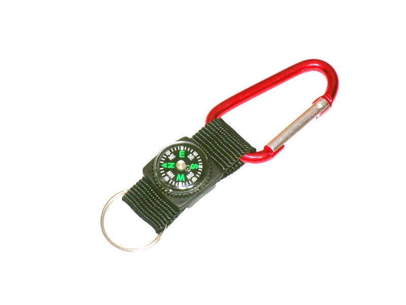 D-ring Carabiner with Compass Survival Compasses Button Design Practical Guider Adventure Tools