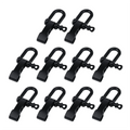10Pcs Paracord Bracelet Shackle Buckle, Bow Anchor Shackle Clasp D Shackle Clip Adjustable for Survival Bracelet Black