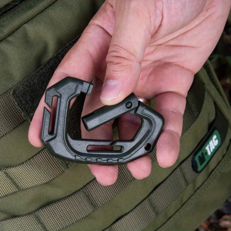 Tactical Carabiners | Fast Spring Hard Hook Buckle D-Clip for Molle Webbing Accessories Backpack/Vest/Belt