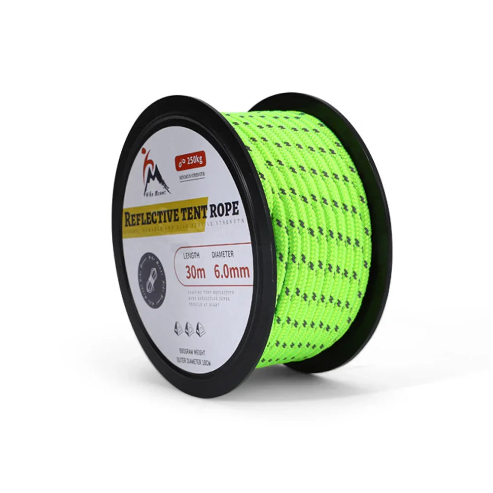2023 30m Paracord 6mm Paracord 7 Strand Core Outdoor Camping Rope Parachute Cord Lanyard Tent Multifunction Cordave Clothesline