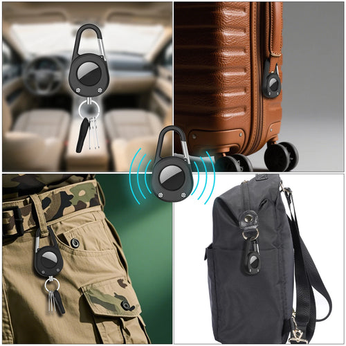 Carabiner Case for AirTag Holder Anti-Lost Protective Cover with Keychain for Climbing Keys Luggage Backpack Outdoor Tracking