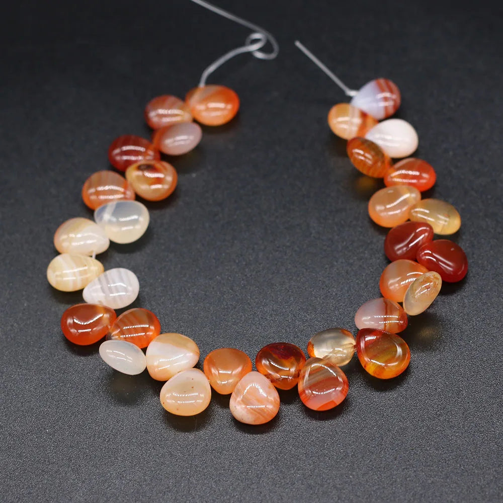 100% Natural Stone Bead Drop Shape India Agates/Quartzs Bead for Fine Jewelry Accessories Making Women Bracelet Necklace