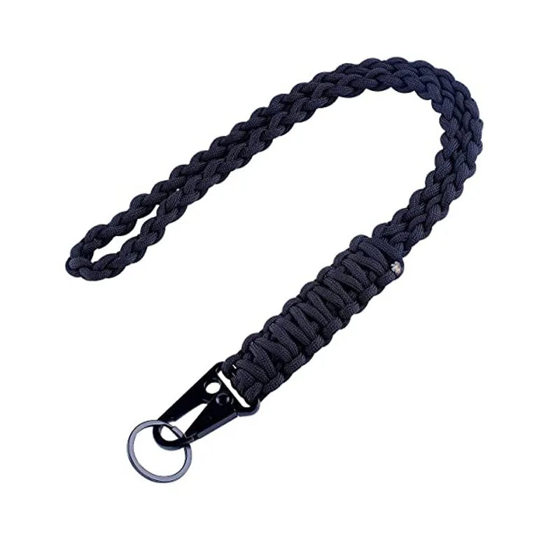 Heavy-Duty Woven Paracord Lanyard Keychain for Men and Women, Outdoor Survival Paracord Necklace, Camera and Wallet Strap