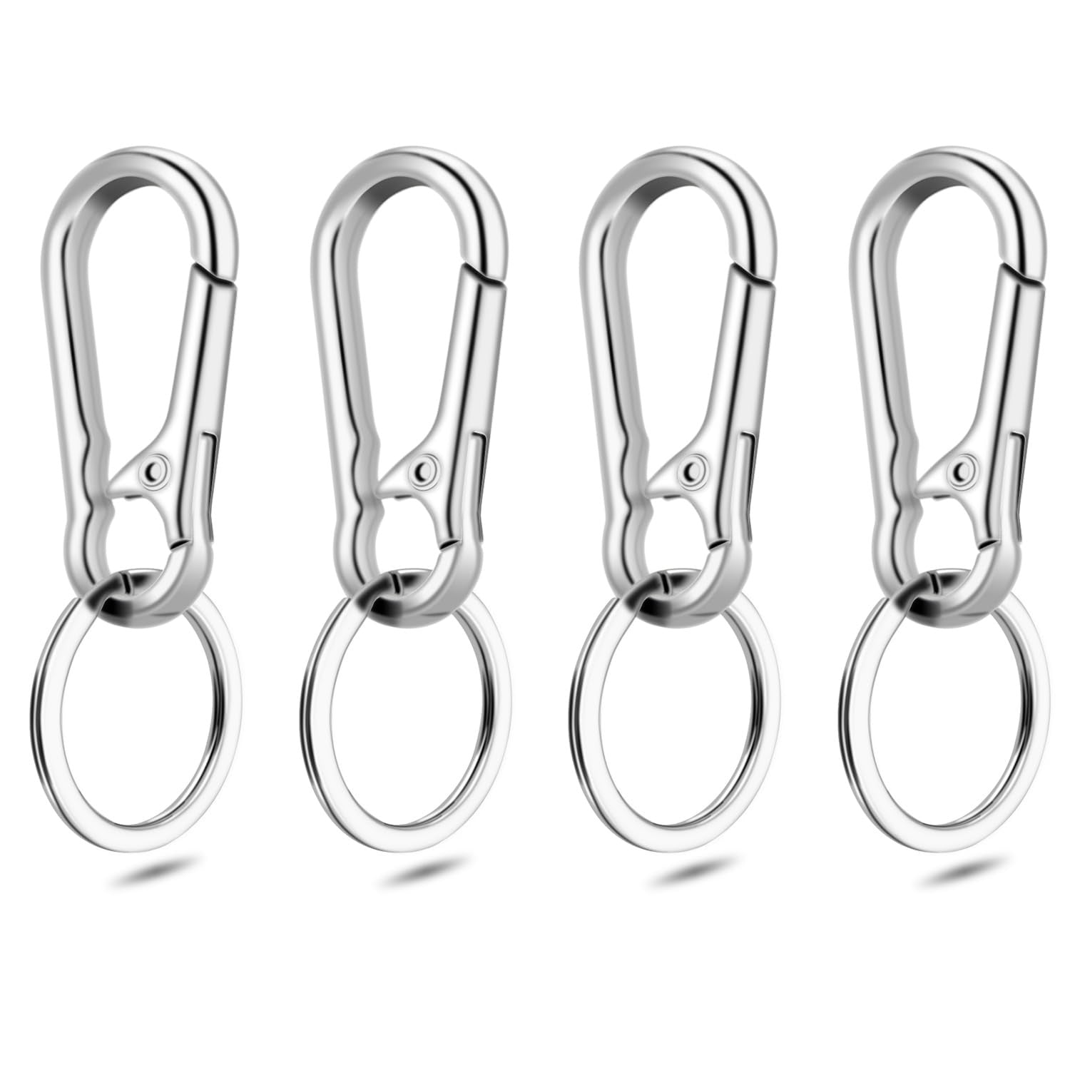 4 Pack Small Metal Key Carabiner Clips Mini EDC Key Ring Chain Holder