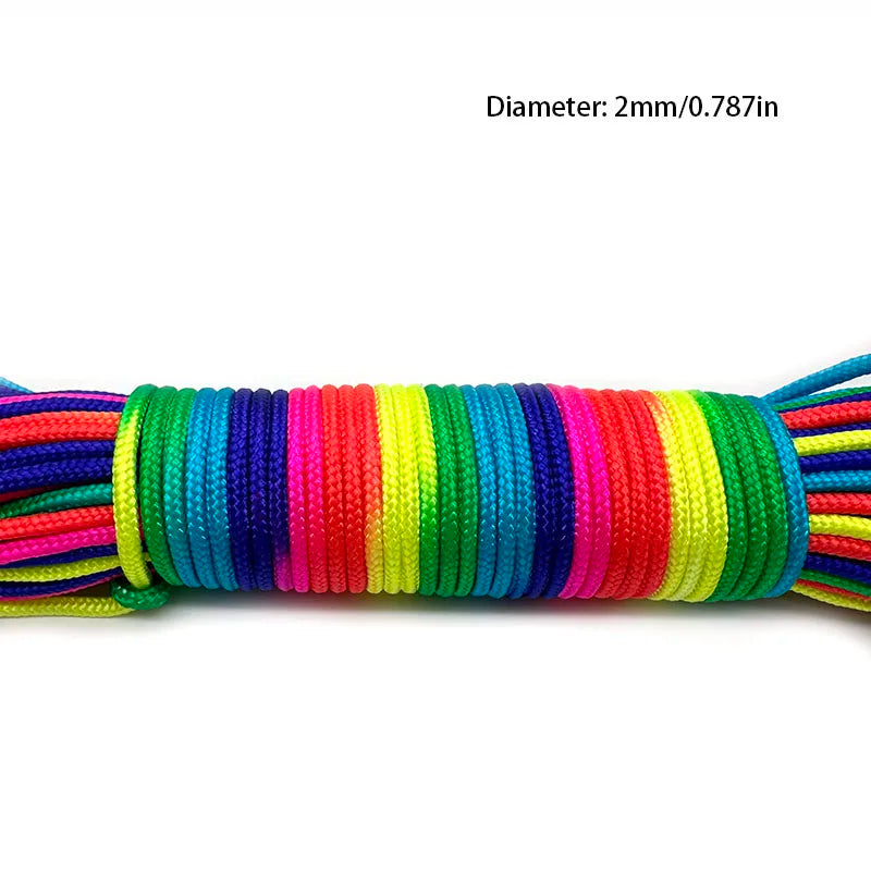 Paracord 2Mm /3Mm /4Mm Paracord Rainbow Rope 7 Strands Parachute Rope Climbing Survival Gear Parachute Rope Bracelet