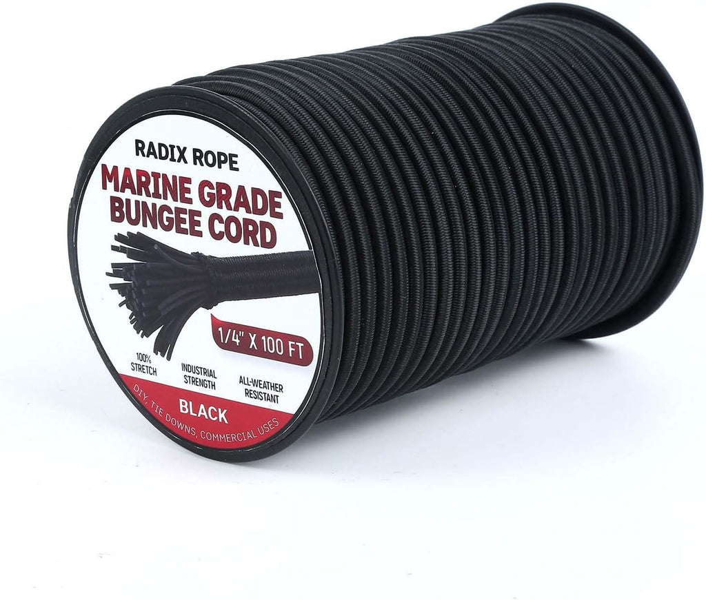 Marine Grade Bungee Cords Heavy Duty Outdoor - Bungee Cord Roll - 100% Stretch E