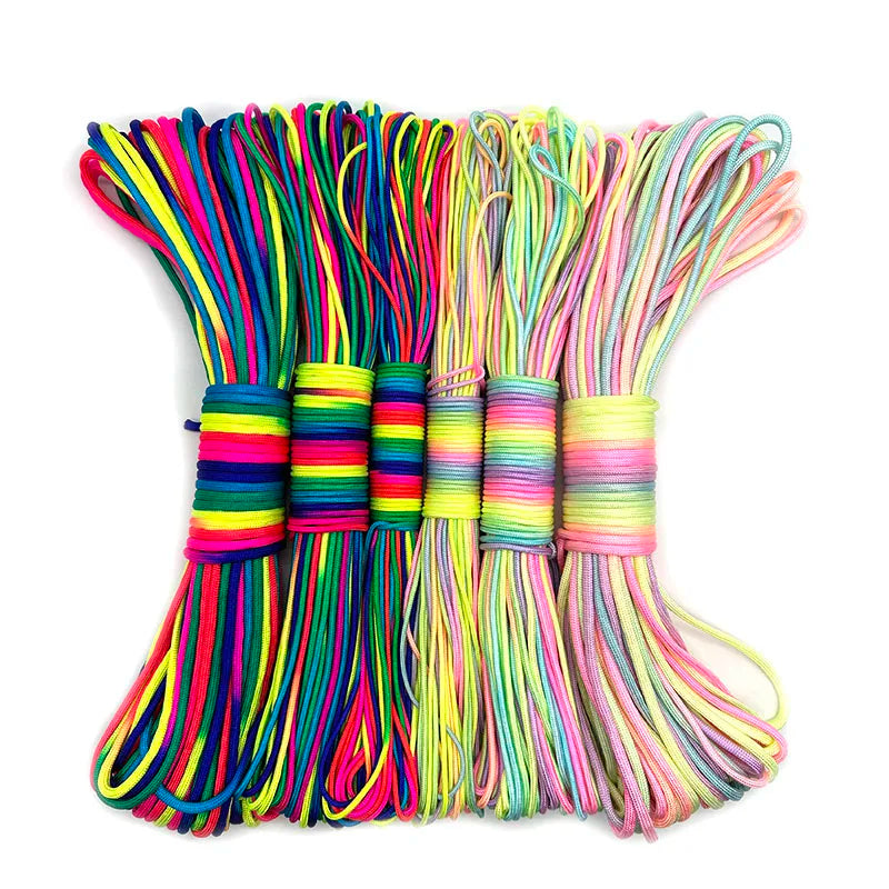 Paracord 2Mm /3Mm /4Mm Paracord Rainbow Rope 7 Strands Parachute Rope Climbing Survival Gear Parachute Rope Bracelet