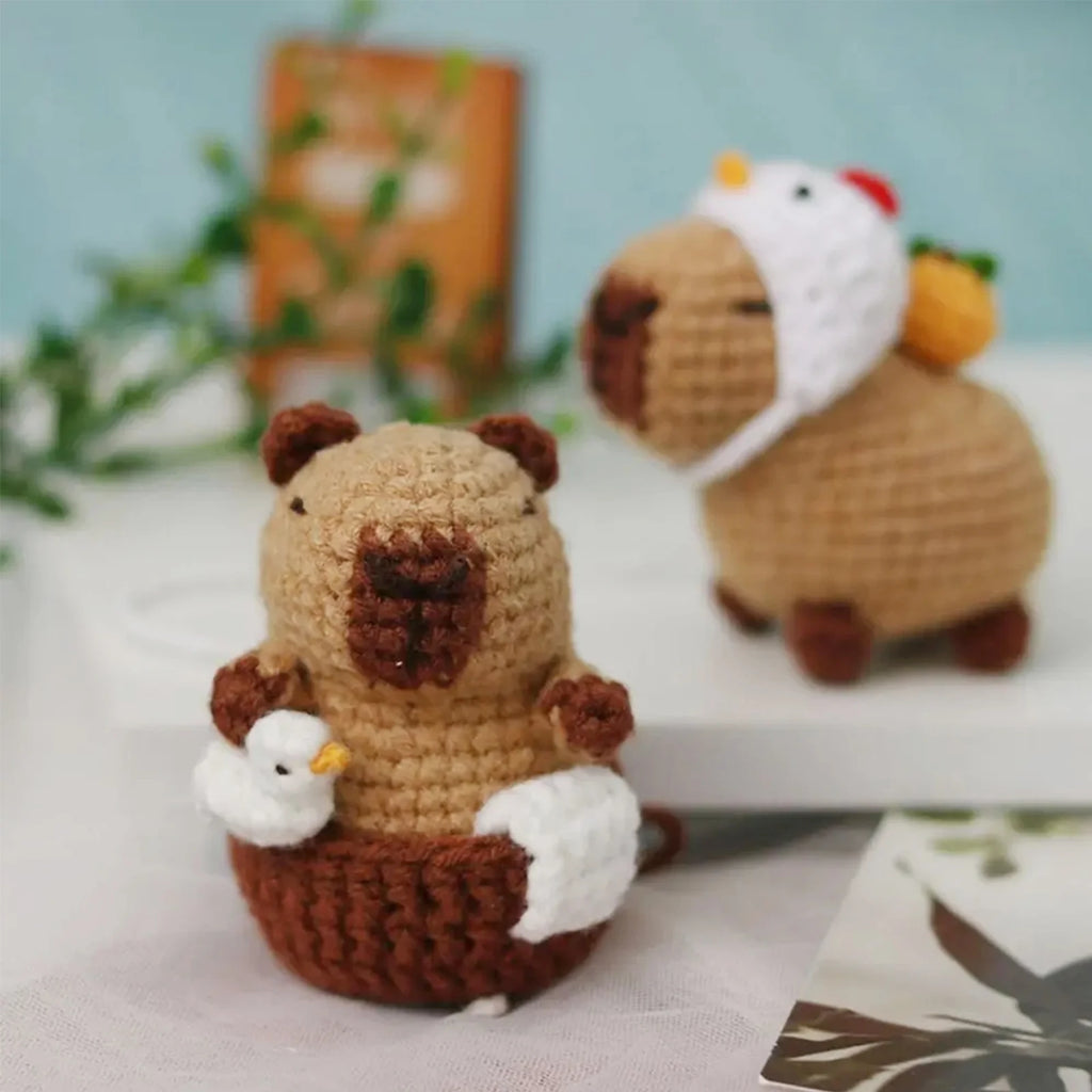 Capybara Crochet Kit, Cute Animal Crochet Kit Set, Christmas Gift, Crochet Kit for Beginners, Crochet Kit for Craft Lovers,