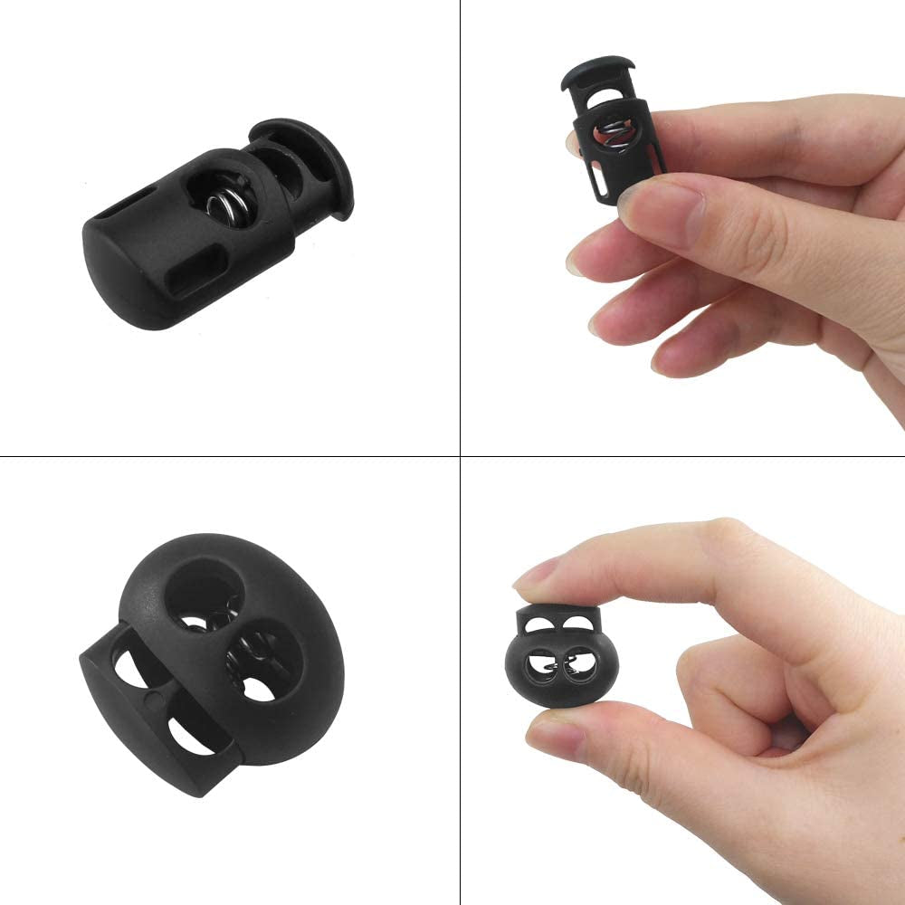 20 PCS Plastic Cord Locks & Elastic Bungee Nylon Shock Cord 5/32" 50 Ft Lengths,