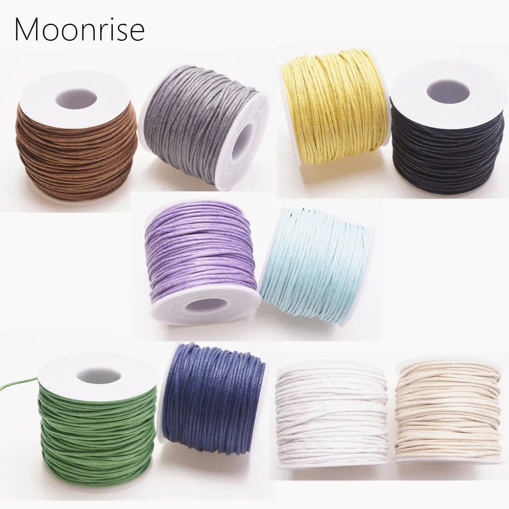 1.5Mm 15M/35M Waxed Cotton Cord Beading Cord Waxed String Wax Cord for Jewelry Making and Macrame Supplies Roll Spool HK055