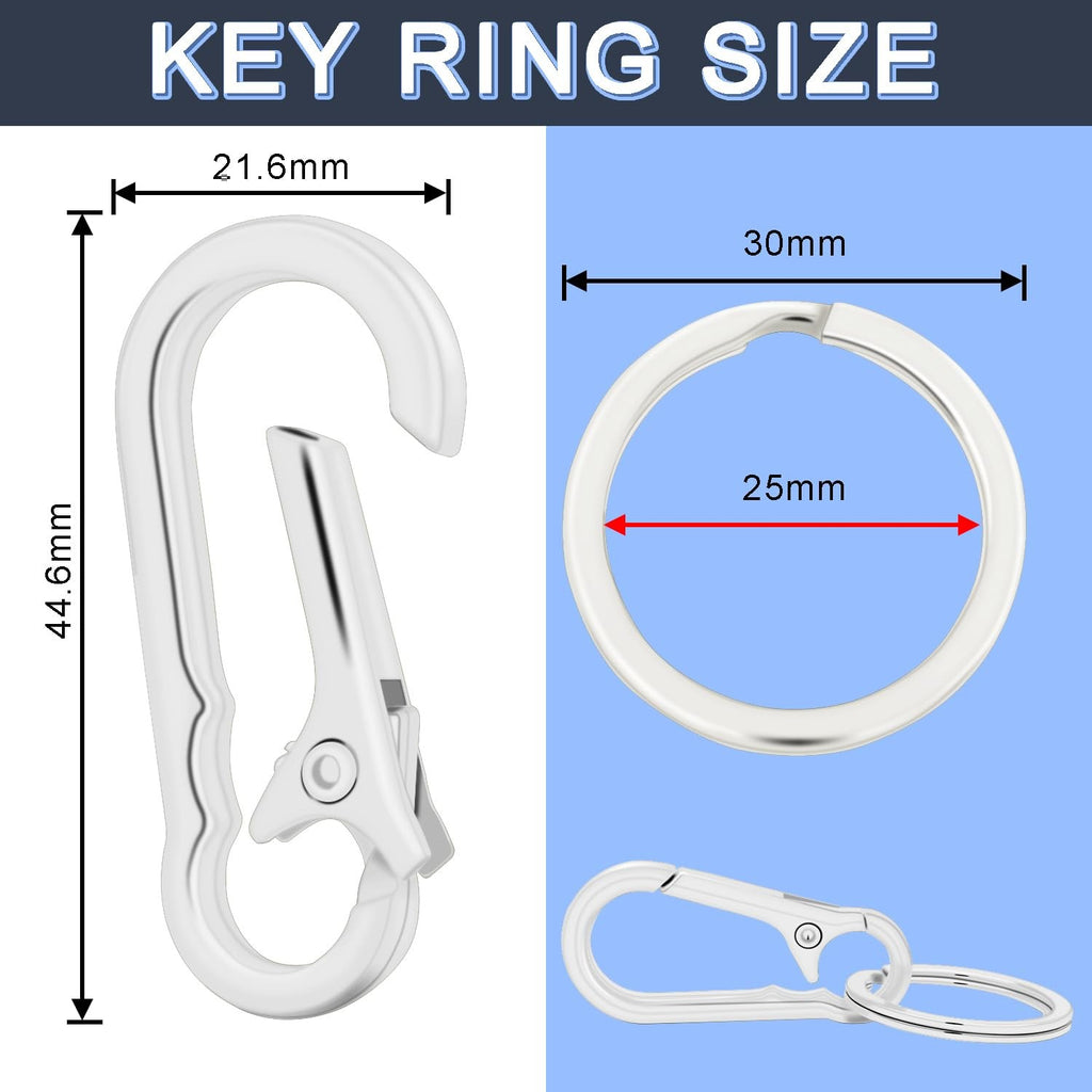 4 Pack Small Metal Key Carabiner Clips Mini EDC Key Ring Chain Holder