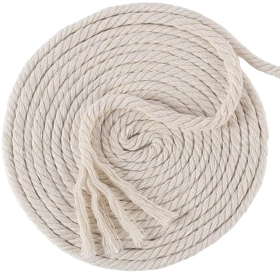 1/2/3/4/5/6/8/10Mm Macrame Cord Natural Cotton Cord Twisted String for DIY Craft Knitting Making Plant Hangers Wall Hangings