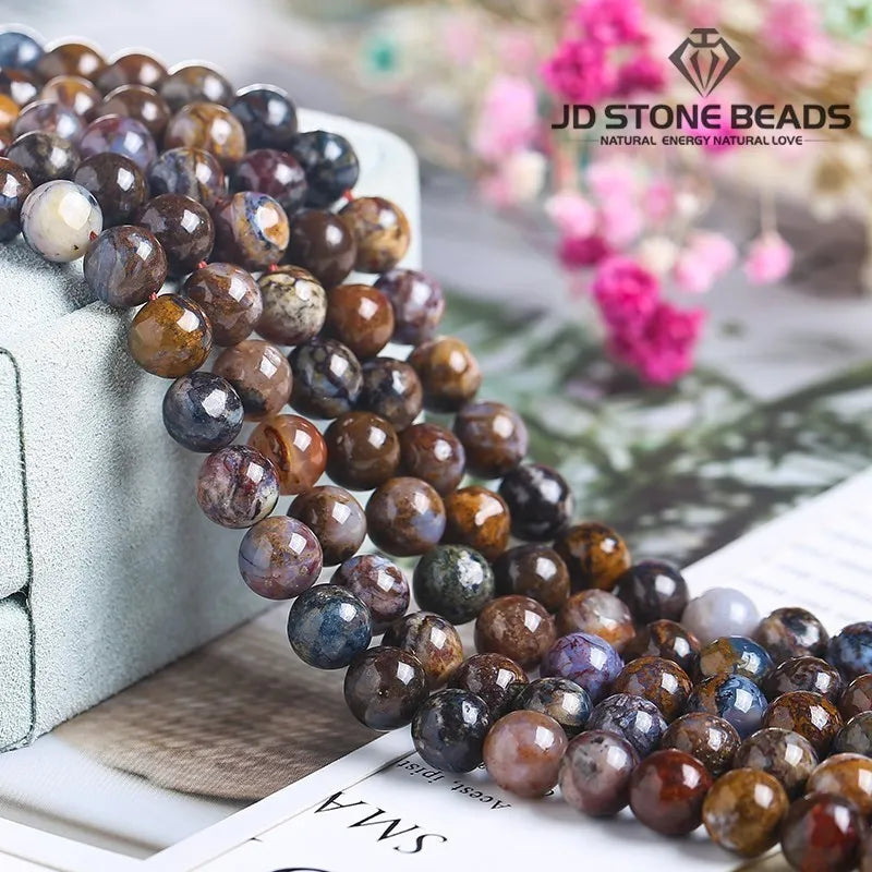 Natural Stone Brown Pietersite Jasper Bead Loose Spacer Gemstone Bead for Jewelry Making Beads Diy Bracelets Necklace Accessory