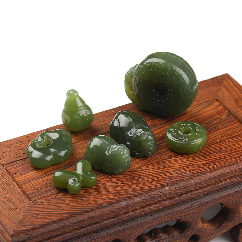 1Pc Natural Stone Hetian Jade Carved Bead Pixiu Buddha Bead Supplies for Jewelry Making DIY Bracelet Necklace Accessories