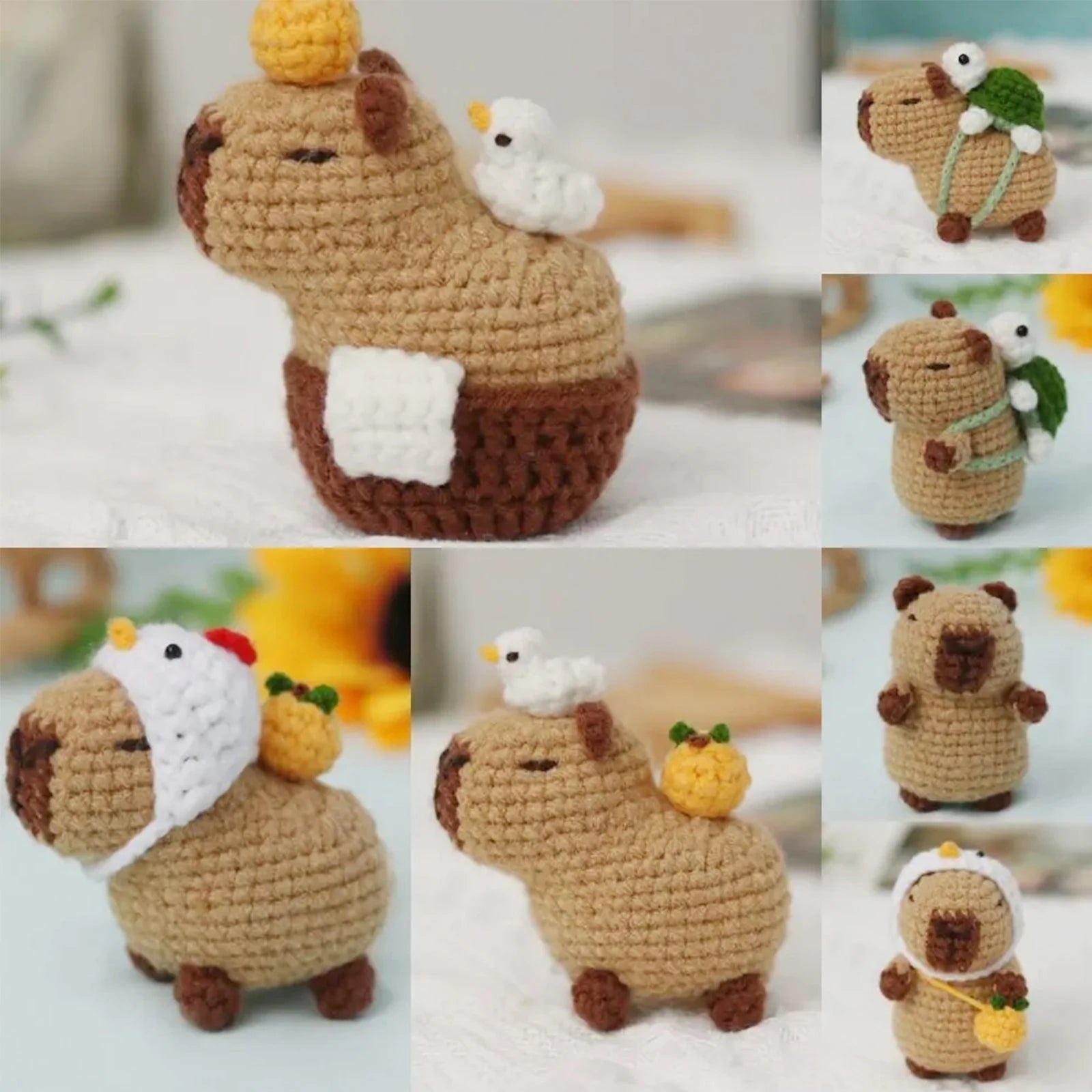 Capybara Crochet Kit, Cute Animal Crochet Kit Set, Christmas Gift, Crochet Kit for Beginners, Crochet Kit for Craft Lovers,